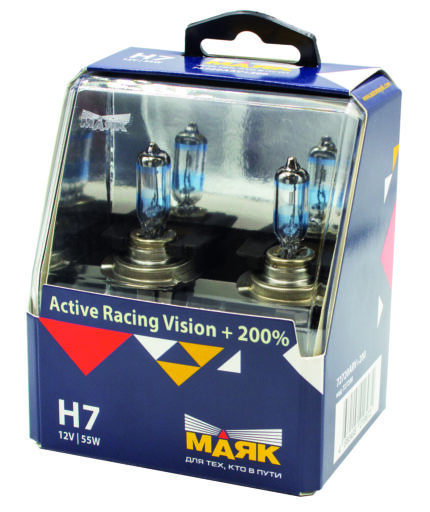 Лампа Н7 12V 55W PX26d Active Racing Vision +200% МАЯК (72720ARV+200)